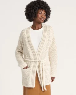 WOMEN'S TEXTURED ALPACA CARDIGAN