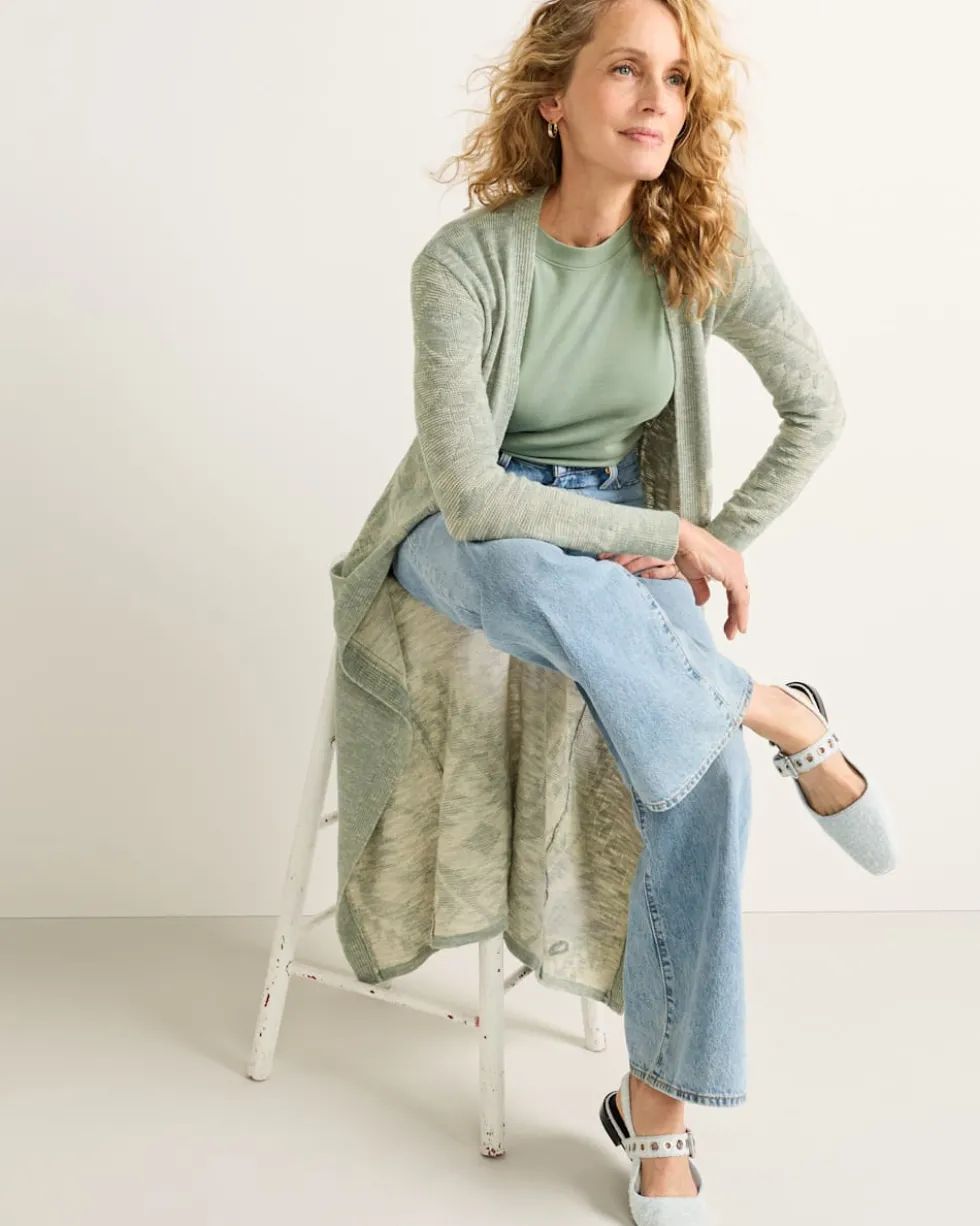 WOMEN'S TEXTURED DUSTER CARDIGAN