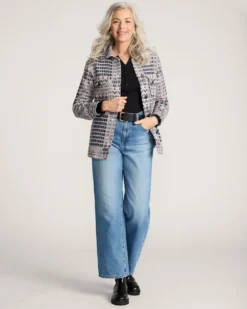 WOMEN'S TEXTURED WOOL SHIRT JACKET