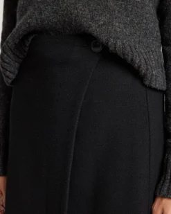 WOMEN'S WOOL FRINGED WRAP SKIRT