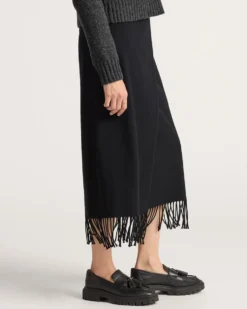 WOMEN'S WOOL FRINGED WRAP SKIRT